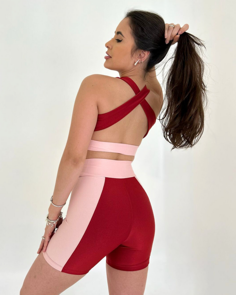 Conjunto Short Gabi Rosa Chá com Licor